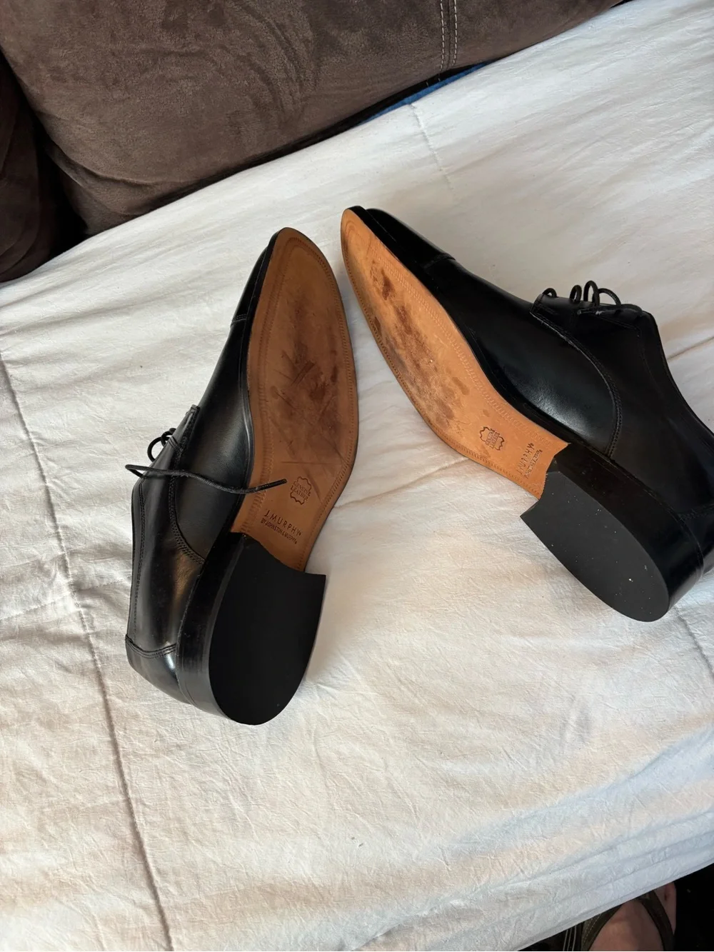 J. Murphy Black Leather Cap-Toe Oxford - Men's Dress Shoes